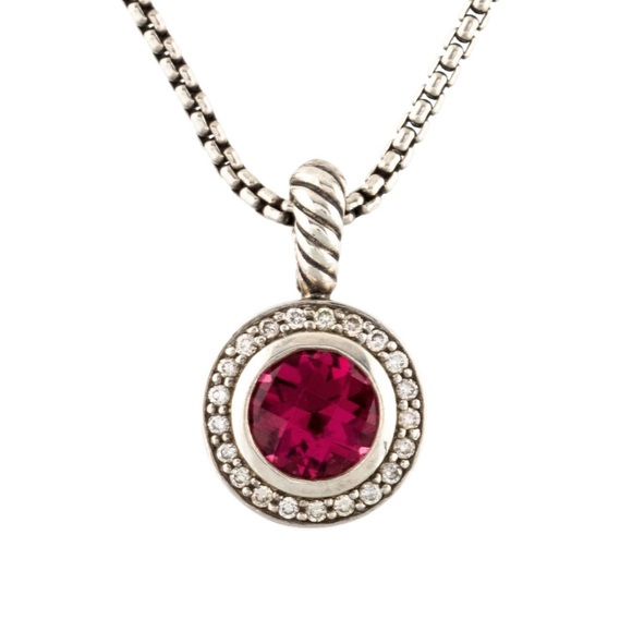 David Yurman Pink Tourmaline Petite Cerise Pendant 🖤 - Picture 1 of 4
